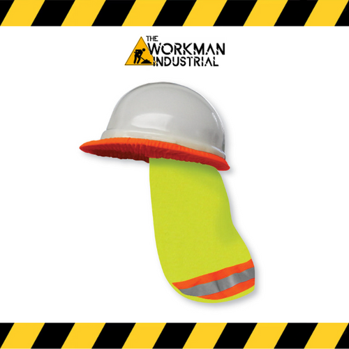Big K hi-vis safety hard hat sun and rain shade.
