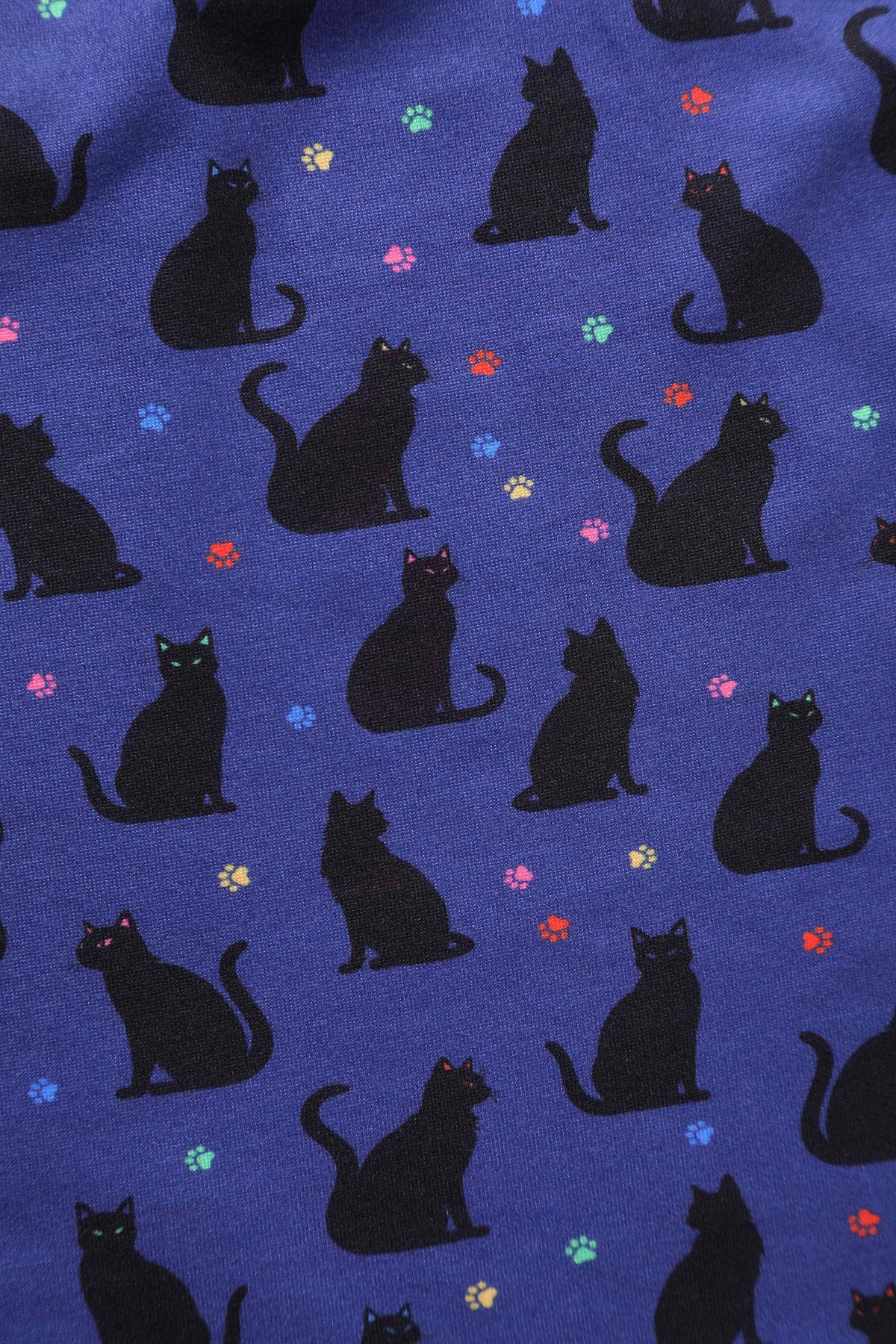 Billie Black Cat Flared Dress in Purple