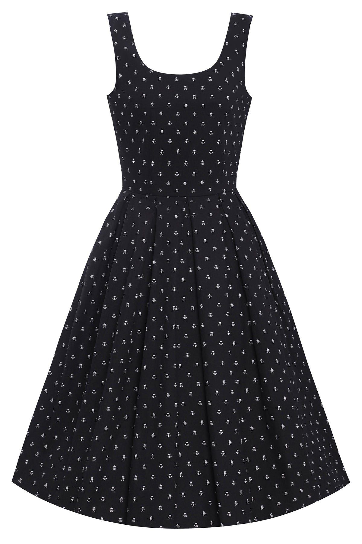 Amanda Black Skull Swing Dress