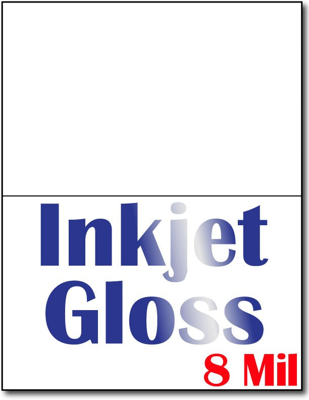 8 mil Inkjet Gloss Half Fold Greeting Postcards, measure (4 1/4" x 5 1/2") , compatible  with inkjet, Full Gloss