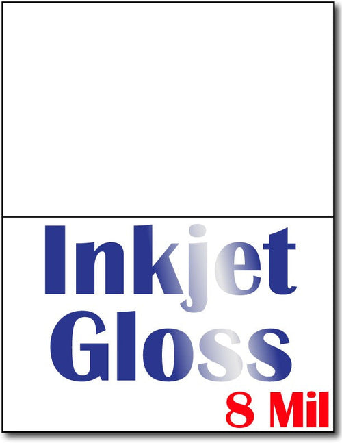 8 mil Inkjet Gloss Half Fold Greeting Postcards, measure (4 1/4" x 5 1/2") , compatible  with inkjet, Full Gloss