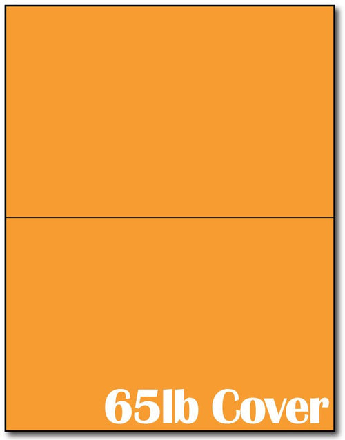 2  Jumbo Microperforated Bright Orange Postcards on an 8 1/2" x 11" Sheet.
