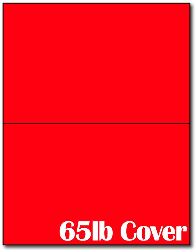 2  Jumbo Microperforated Bright Red Postcards on an 8 1/2" x 11" Sheet.