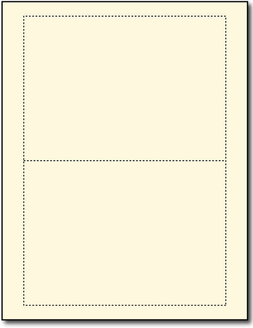 65lb Microperforated Blank Cream Postcards measure 5" x 7".