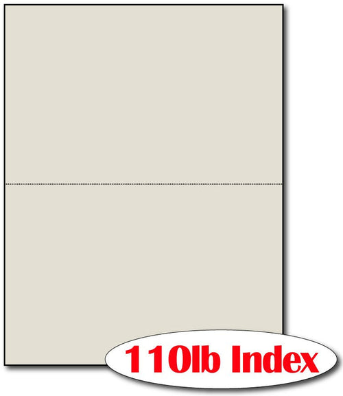 2 Microperforated Index Grey Postcards on an 8 1/2" x 11" Sheet.