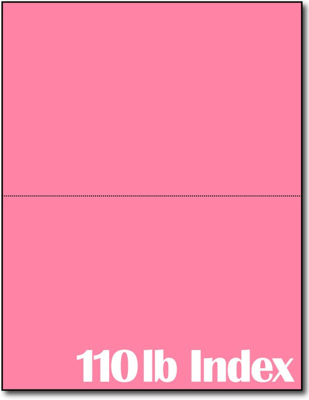 2 Microperforated Index Pink Jumbo Postcards on an 8 1/2" x 11" Sheet.
