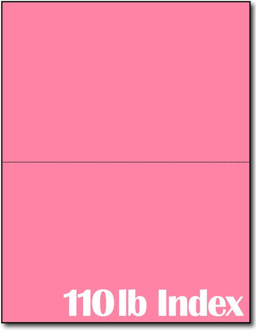2 Microperforated Index Pink Jumbo Postcards on an 8 1/2" x 11" Sheet.