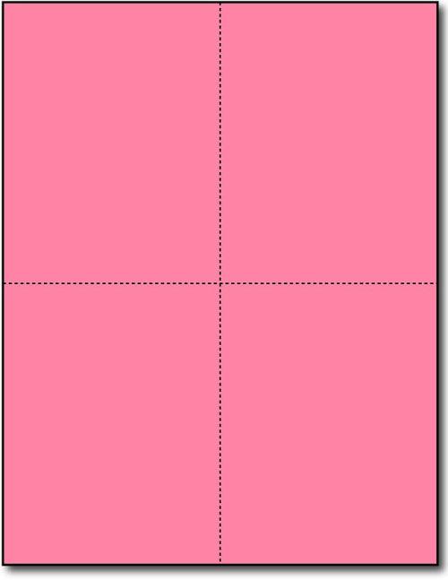 4 Microperforated Pink Postcards on an 8 1/2" x 11" Sheet.