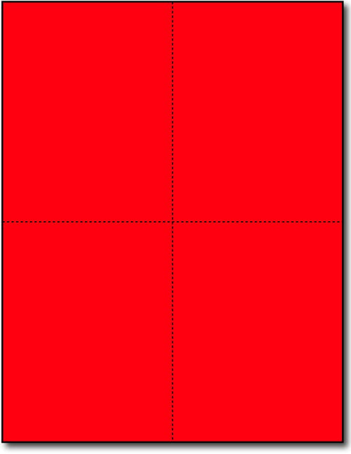 4 Microperforated Rocket Red Postcards on an 8 1/2" x 11" Sheet.