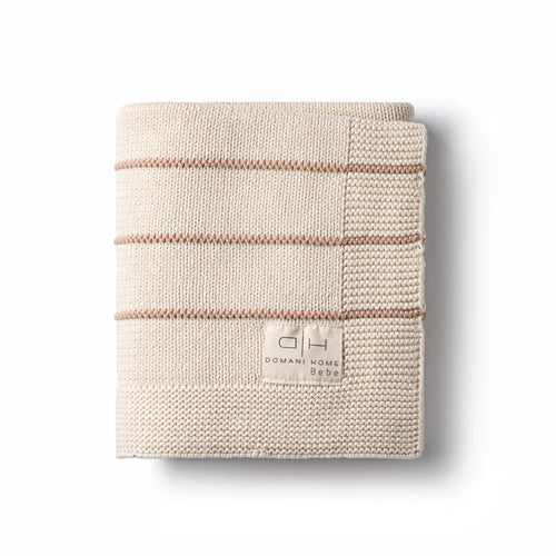 blanket bande knit striped - rose