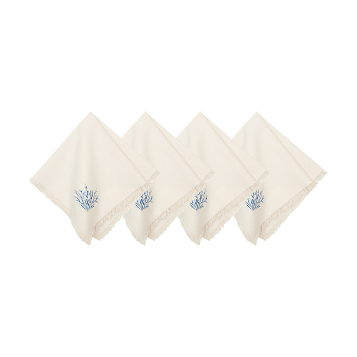 Blue Coral Bay Table Linens table linens displayed as a coordinated tabletop setting.