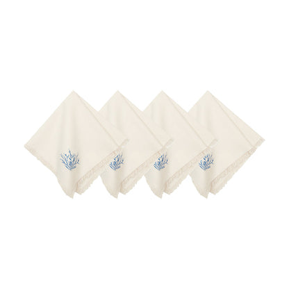 Blue Coral Bay Table Linens table linens displayed as a coordinated tabletop setting.