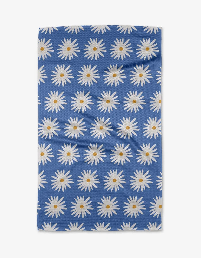 Blue Daisies Kitchen Tea Towel