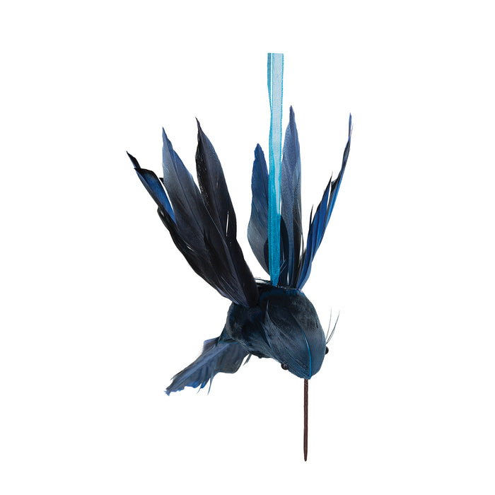 A Blue Hummingbird Ornament.