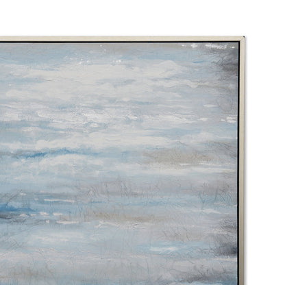 Blue Morning Hand-Painted Canvas Artwork Oil Painting 50 x 50 - Framed - Art - - Greathouse