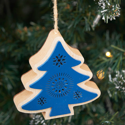 A Blue Tree LED Ornament.