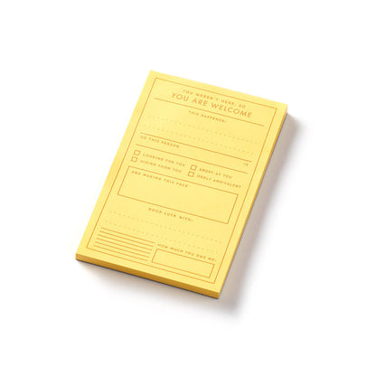 Brass Monkey You Are Welcome Memo Pad