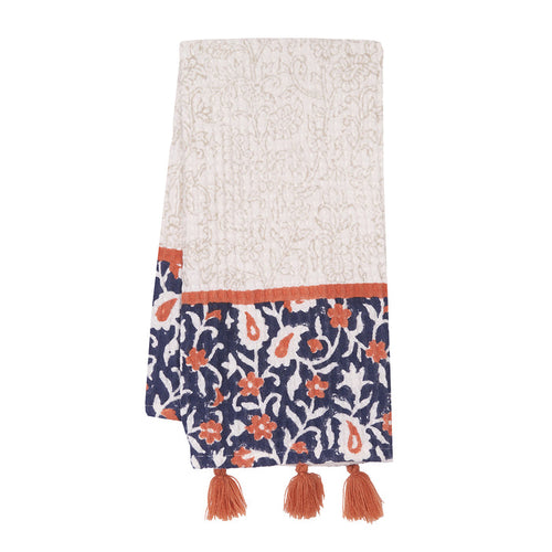A bray eclipse block printed towel.
