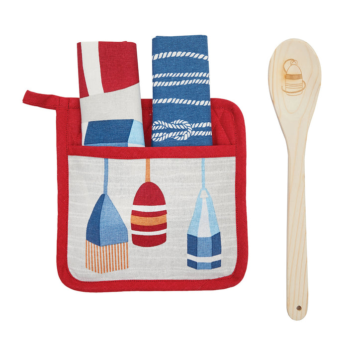 A Buoy Potholder Set.