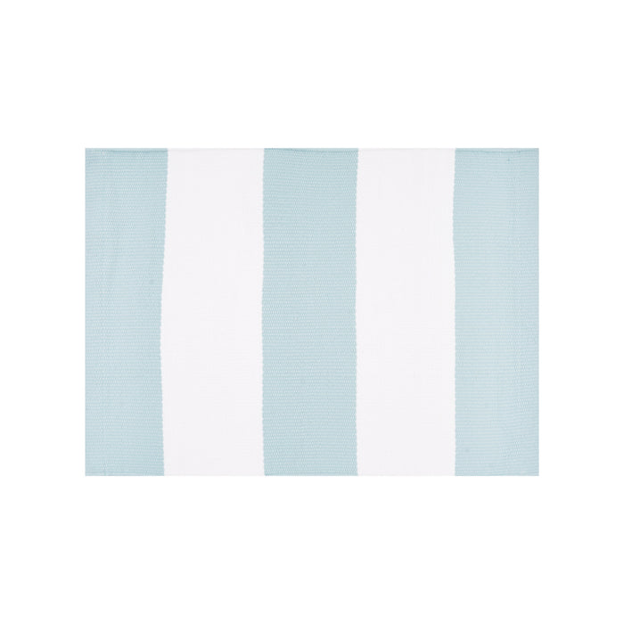 Cabana Stripes Indoor Outdoor Table Linens table linens displayed as a coordinated tabletop setting.