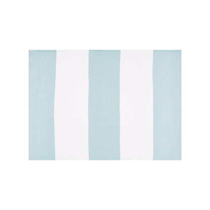 Cabana Stripes Indoor Outdoor Table Linens table linens displayed as a coordinated tabletop setting.