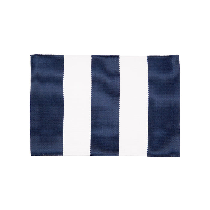 Cabana Stripes Indoor Outdoor Table Linens table linens displayed as a coordinated tabletop setting.