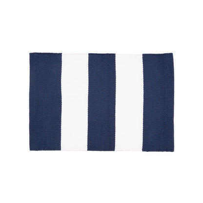 Cabana Stripes Indoor Outdoor Table Linens table linens displayed as a coordinated tabletop setting.