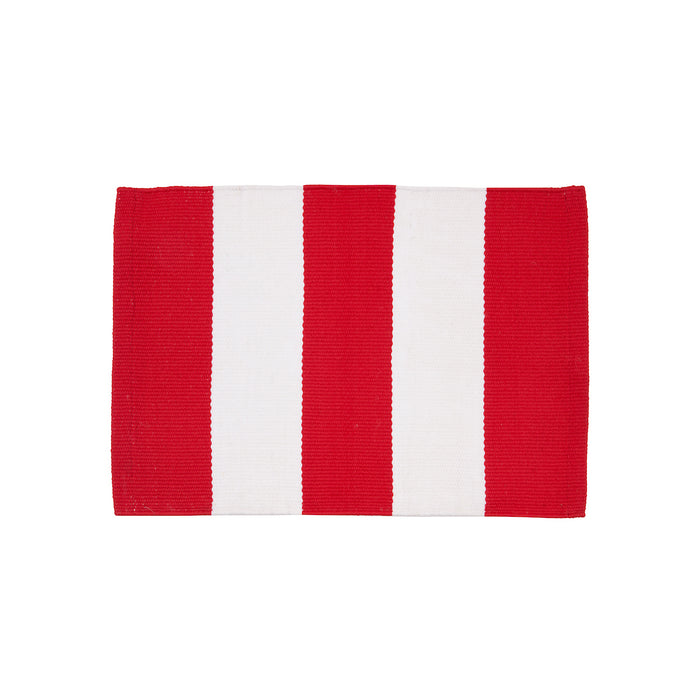 Cabana Stripes Indoor Outdoor Table Linens table linens displayed as a coordinated tabletop setting.