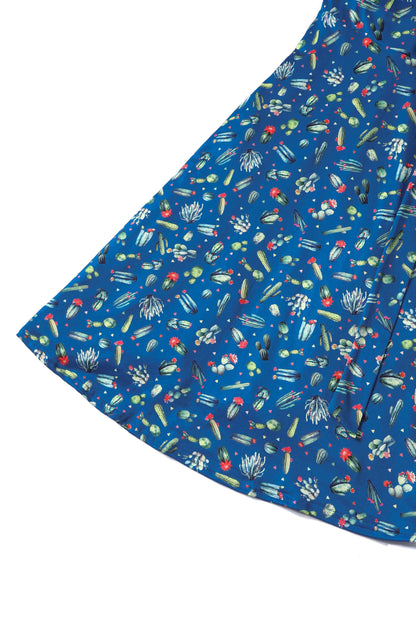 Matilda Cactus Blue Wrap Dress