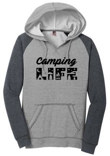 CAMPING LIFE WOMEN'S FLEECE RAGLAN HOODIE