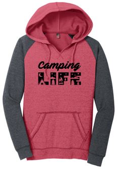 CAMPING LIFE WOMEN'S FLEECE RAGLAN HOODIE