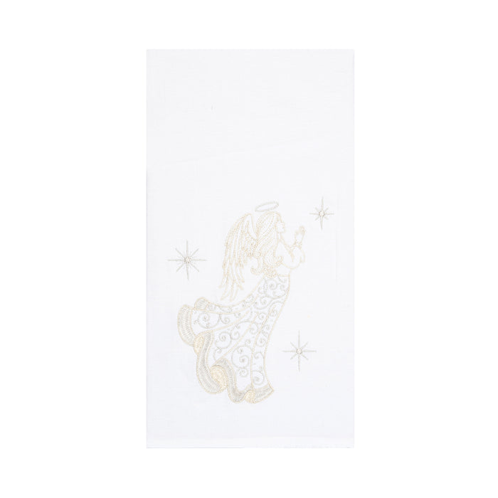 A Champagne Praying Angel Flour Sack Kitchen Towel.