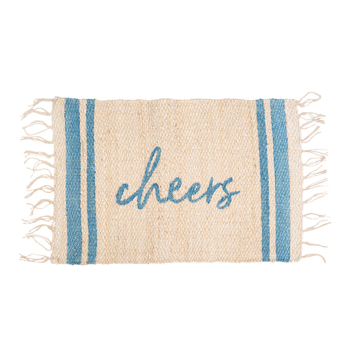 A cheers jute rug.