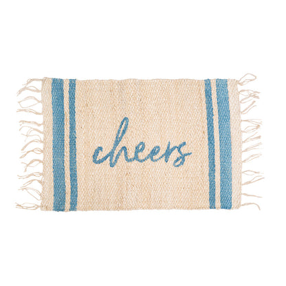 A cheers jute rug.