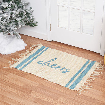 A cheers jute rug.