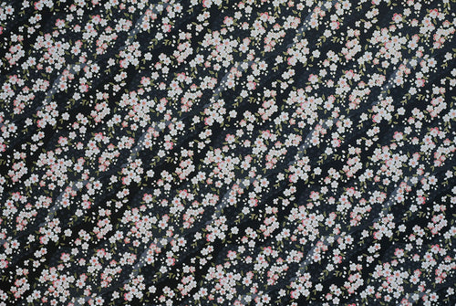 Chiyogami Cherry Blossom Pink & White on Black - NEW