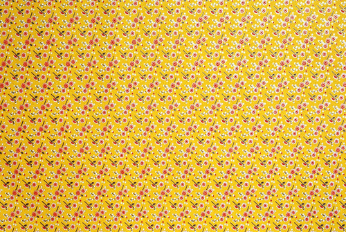 Chiyogami Plum Blossoms Orange on Lemon -- NEW