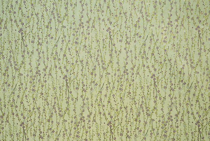 Chiyogami Tiny Plum Blossoms on Pale Yellow -- NEW