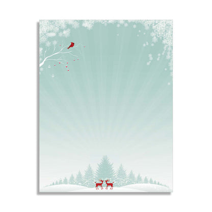 Christmas Cardinal - Holiday Letterhead - 70lb Text