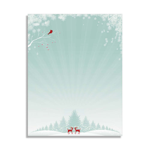 Christmas Cardinal - Holiday Letterhead - 70lb Text