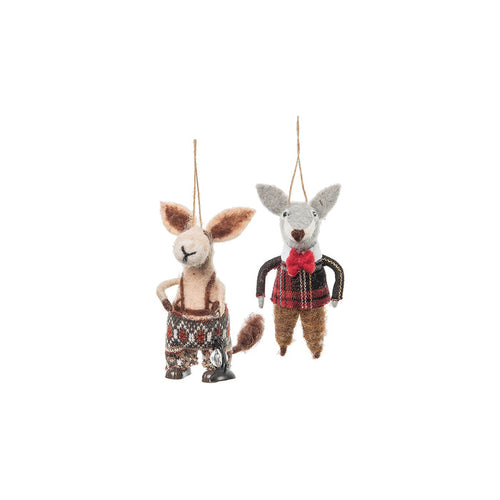 A set of Close Knit Friends ornaments.