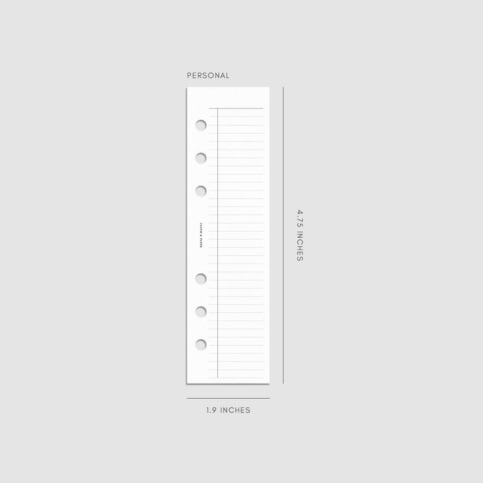 Cloth & Paper - Half Page Task Inserts