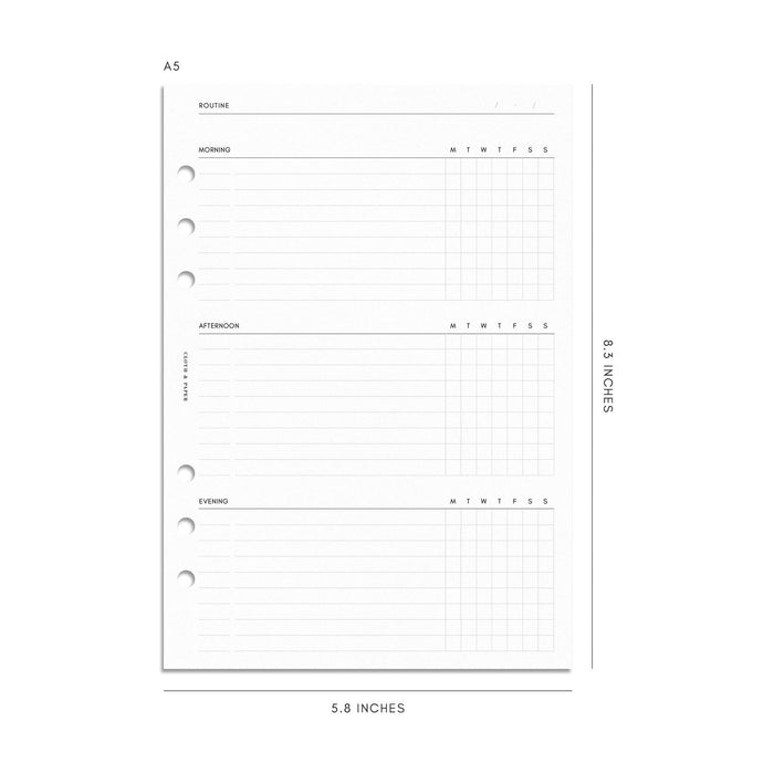 Cloth & Paper - Routine Builder Planner Inserts