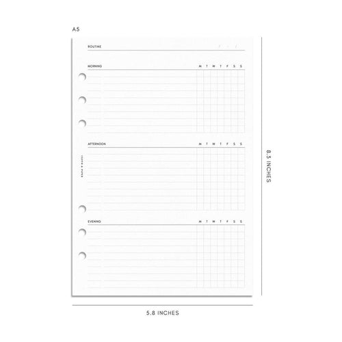 Cloth & Paper - Routine Builder Planner Inserts