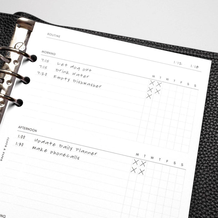 Cloth & Paper - Routine Builder Planner Inserts