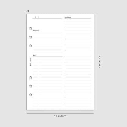 Cloth & Paper - Undated Daily Planner Inserts | Refreshed Layout