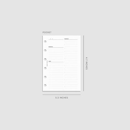 Cloth & Paper - Undated Daily Planner Inserts | Refreshed Layout