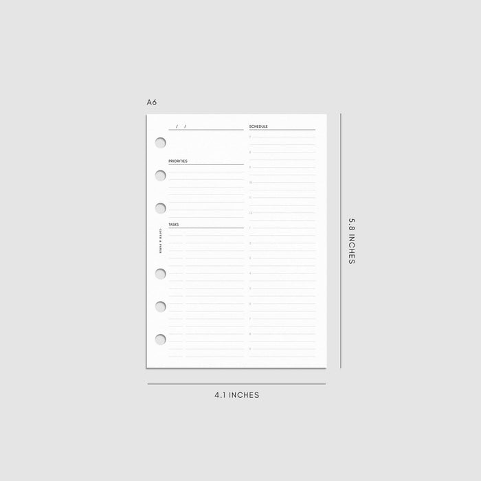 Cloth & Paper - Undated Daily Planner Inserts | Refreshed Layout