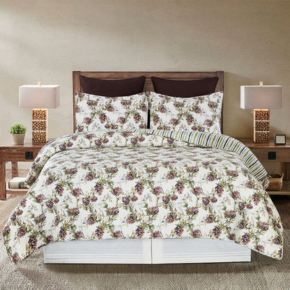 A Cooper Pines Quilt Set displayed on a made bed.