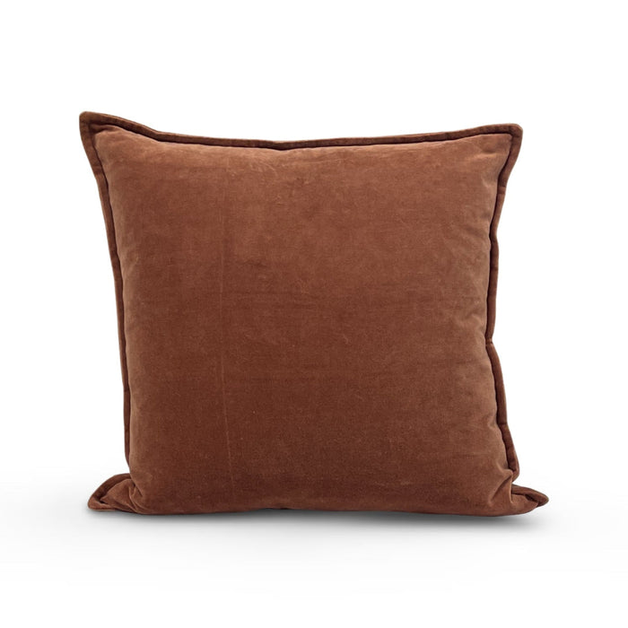 cotton velvet pillow dark brown from Surya